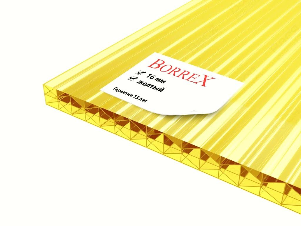 Сотовый поликарбонат Borrex 16 мм цветной