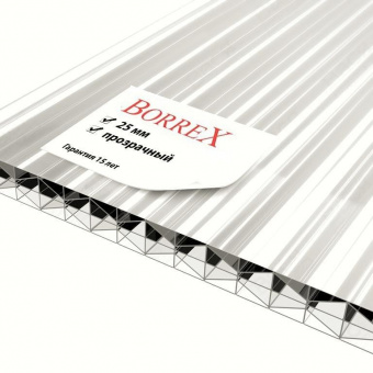 Сотовый поликарбонат Borrex 25 мм прозрачный